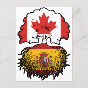 Vlag Spaanse Canadese bomen (Canada) Briefkaart