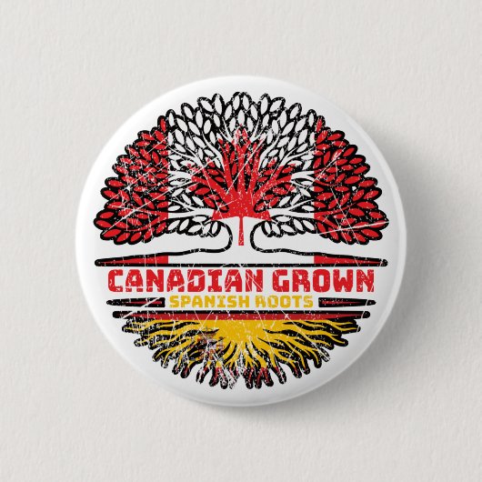 Vlag Spaanse Canadese bomen (Canada) Ronde Button 5,7 Cm (Voorkant)