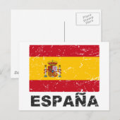  vlag Spanje Briefkaart (Voorkant / Achterkant)