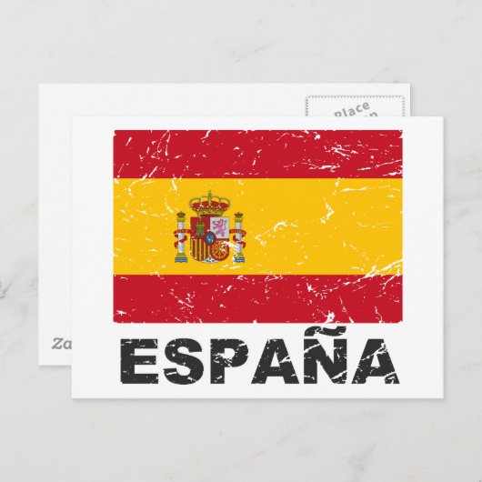  vlag Spanje Briefkaart (Voorkant / Achterkant)