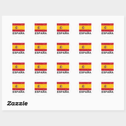  vlag Spanje Ronde Sticker (Vel)