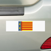 Vlag Spanje Valencia Bumpersticker (Op auto)