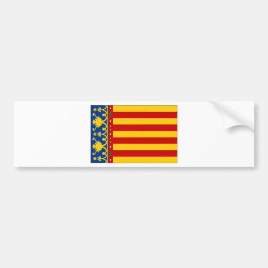 Vlag Spanje Valencia Bumpersticker (Voorkant)