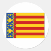 Vlag Spanje Valencia Ronde Sticker (Voorkant)
