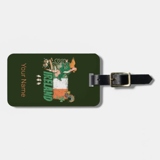  vlag St. Patrick's Day Retro Bagagelabel (Voorkant horizontaal)