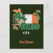  vlag St. Patrick's Day Retro Feestdagenkaart (Voorkant)