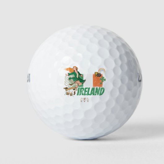  vlag St. Patrick's Day Retro Golfballen (Voorkant)