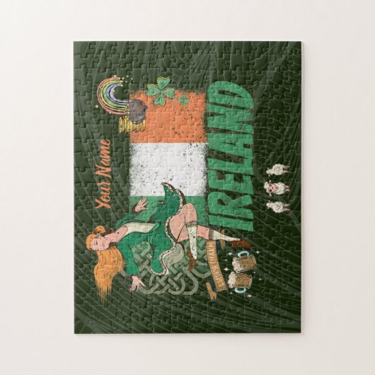 vlag St. Patrick's Day Retro Legpuzzel (Verticaal)