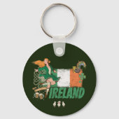  vlag St. Patrick's Day Retro Sleutelhanger (Voorkant)