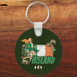 vlag St. Patrick's Day Retro Sleutelhanger