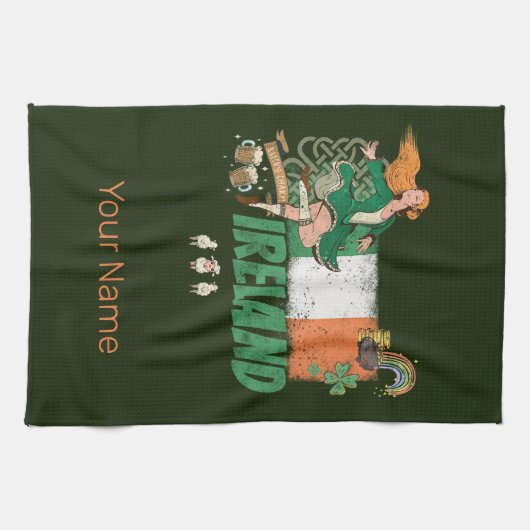  vlag St. Patrick's Day Retro Theedoek (Horizontaal)