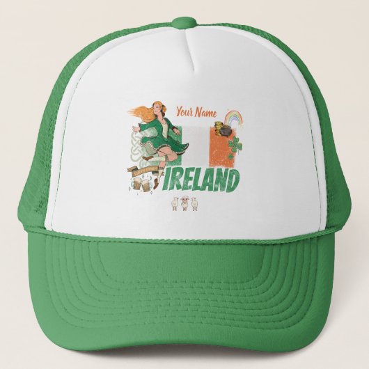 vlag St. Patrick's Day Retro Trucker Pet (Voorkant)