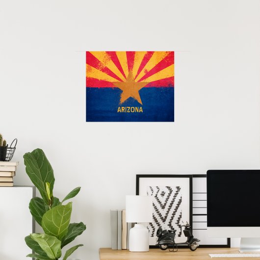 Vlag staat Arizona in nood Poster (Thuiskantoor)