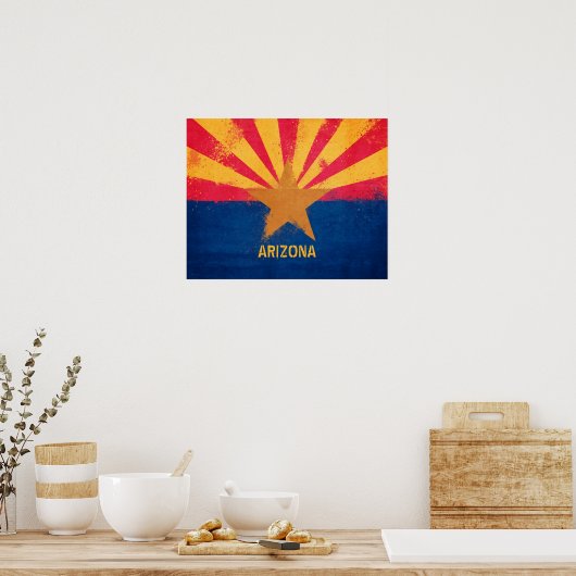 Vlag staat Arizona in nood Poster (Keuken)