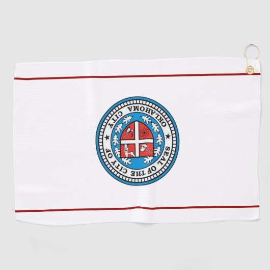 vlag stad Oklahoma (Oklahoma) Golfhanddoek (Horizontaal)
