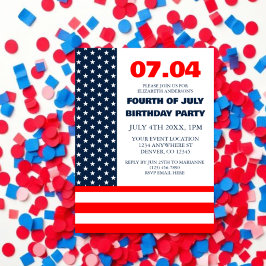 Vlag Stars & Stripes 4 juli verjaardag Kaart