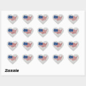 Vlag sterren en stripes juli 4 Glitter Hart Sticker (Vel)