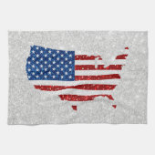 Vlag sterren en stripes juli 4 Glitter Theedoek (Horizontaal)