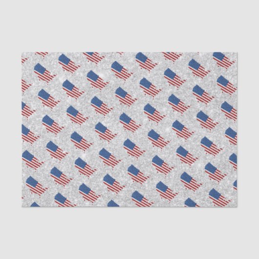 Vlag sterren en stripes juli 4 Glitter Tissuepapier (Voorkant)