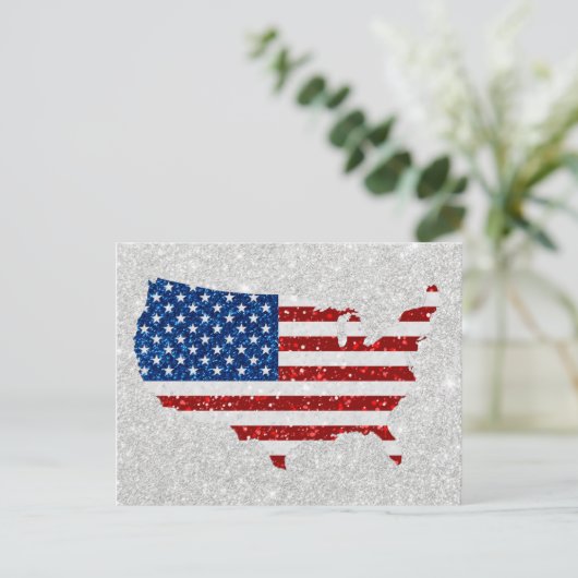 Vlag sterren en stripes van de Verenigde Staten op Briefkaart (Staand voorkant)