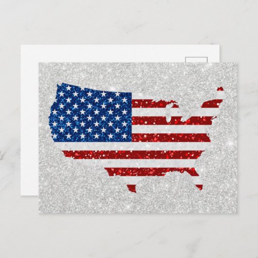 Vlag sterren en stripes van de Verenigde Staten op Briefkaart (Voorkant / Achterkant)