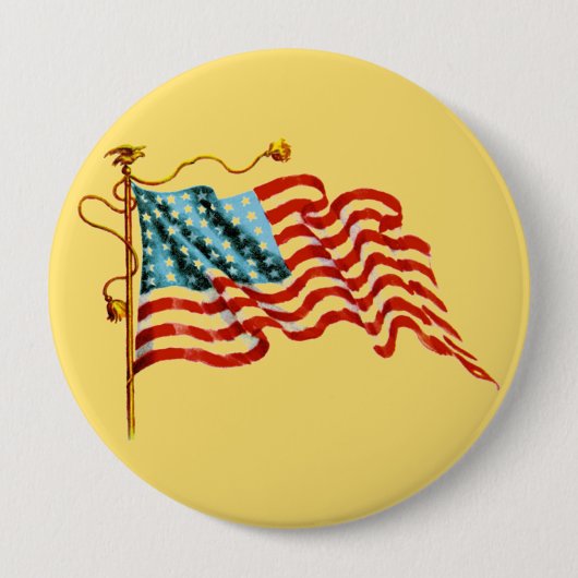 Vlag sterren en strips - ronde button 4,0 cm (Voorkant)