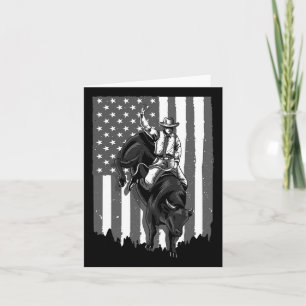 Vlag Stier Rijden Cowboy 4 juli Patriottische Rode Kaart