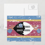  vlag Swaziland Briefkaart (Voorkant / Achterkant)