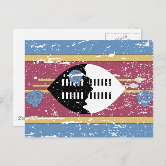  vlag Swaziland Briefkaart (Voorkant / Achterkant)