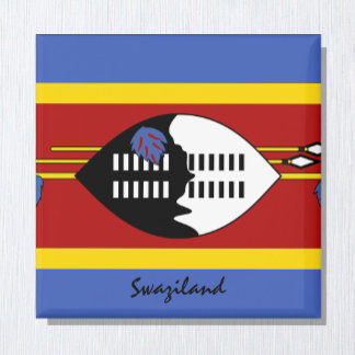 Vlag Swaziland en Afrikaanse vakantie- en sportfan Magneet