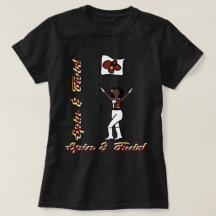 Vlag T-shirt rood bloem