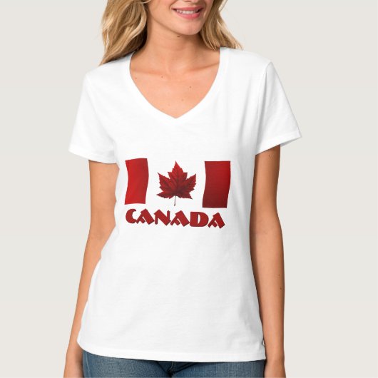 Vlag T-Shirt Souvenir Shirten voor dames in Canada (Voorkant)