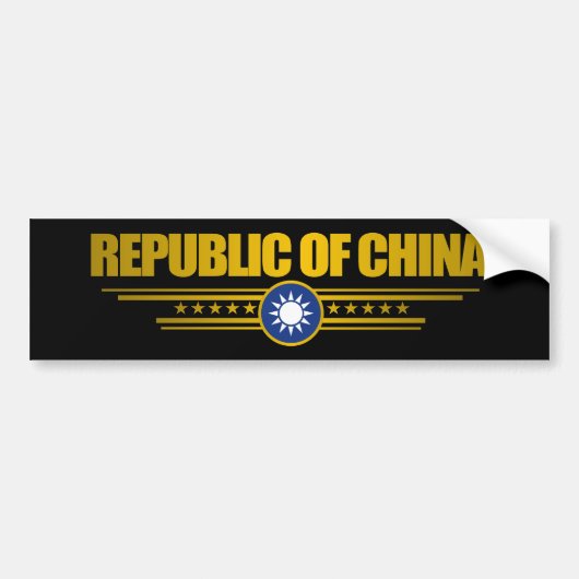 Vlag Taiwan (Republiek China) Bumpersticker (Voorkant)