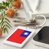 Vlag Taiwan/Republiek China Sleutelhanger (Voorkant Rechts)