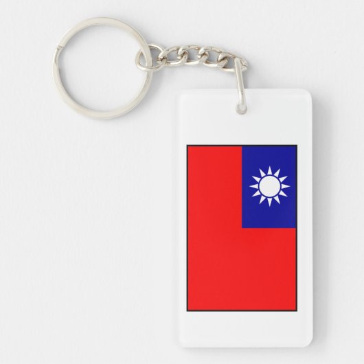 Vlag Taiwan/Republiek China Sleutelhanger (Voorkant)