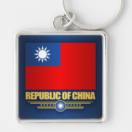 Vlag Taiwan (Republiek China) Sleutelhanger (Voorkant)