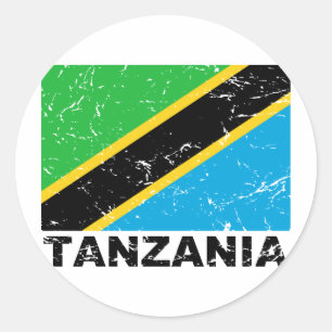 vlag Tanzania Ronde Sticker