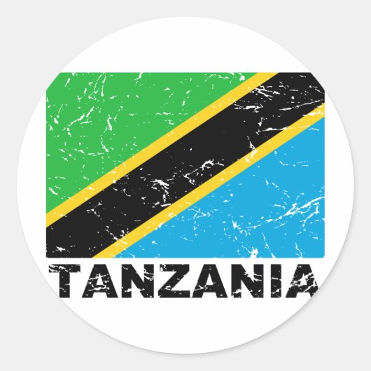  vlag Tanzania Ronde Sticker (Voorkant)