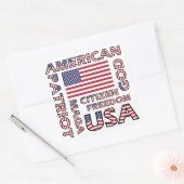 Vlag tekst American Patriotic Vierkante Sticker (Envelop)