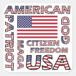 Vlag tekst American Patriotic Vierkante Sticker