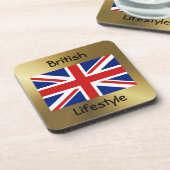 Vlag + tekst Onderzetter Verenigd Koninkrijk (Linkerzijde)