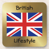 Vlag + tekst Onderzetter Verenigd Koninkrijk (Voorkant)