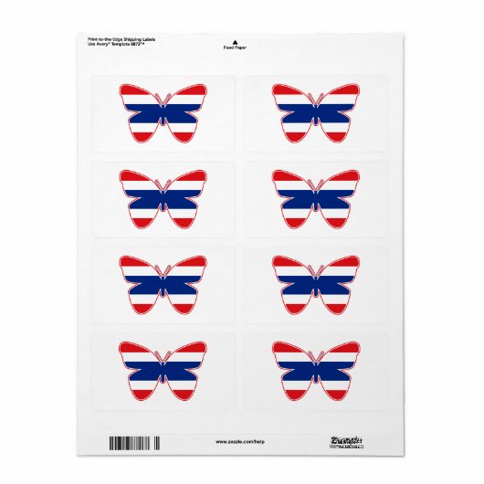 Vlag Thai Butterfly Etiket (Full Sheet)
