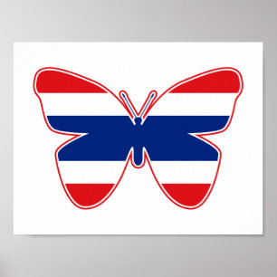Vlag Thai Butterfly Poster