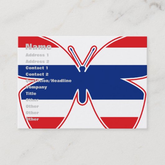 Vlag Thai Butterfly Visitekaartje (Voorkant)