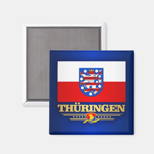 Vlag Thuringen (Thuringia) Magneet (Voorkant / Achterkant)