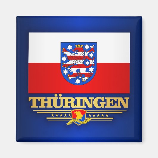 Vlag Thuringen (Thuringia) Magneet (Voorkant)