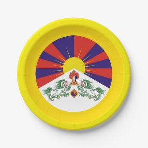 Vlag Tibet en sneeuwballers - de Himalaya Papieren Bordje