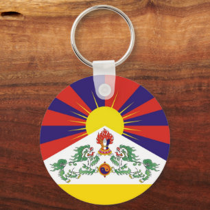 Vlag Tibet en sneeuwballers - de Himalaya Sleutelhanger