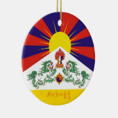 vlag Tibet en sneeuwballingen, mantra- de Himalaya Keramisch Ornament (Rechts)